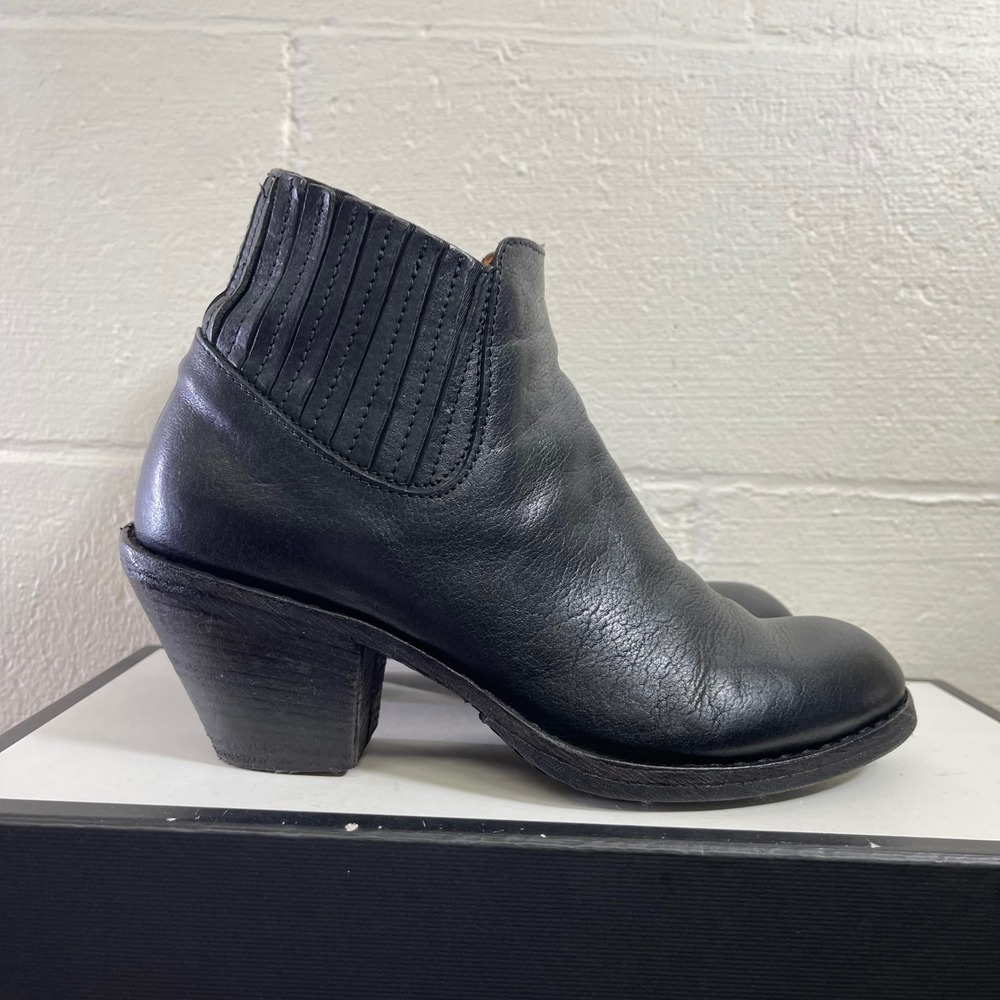 Fiorentini‎ + Baker Poppy Ankle Boots Black Leather Pull On Women's 38 EU/8 US